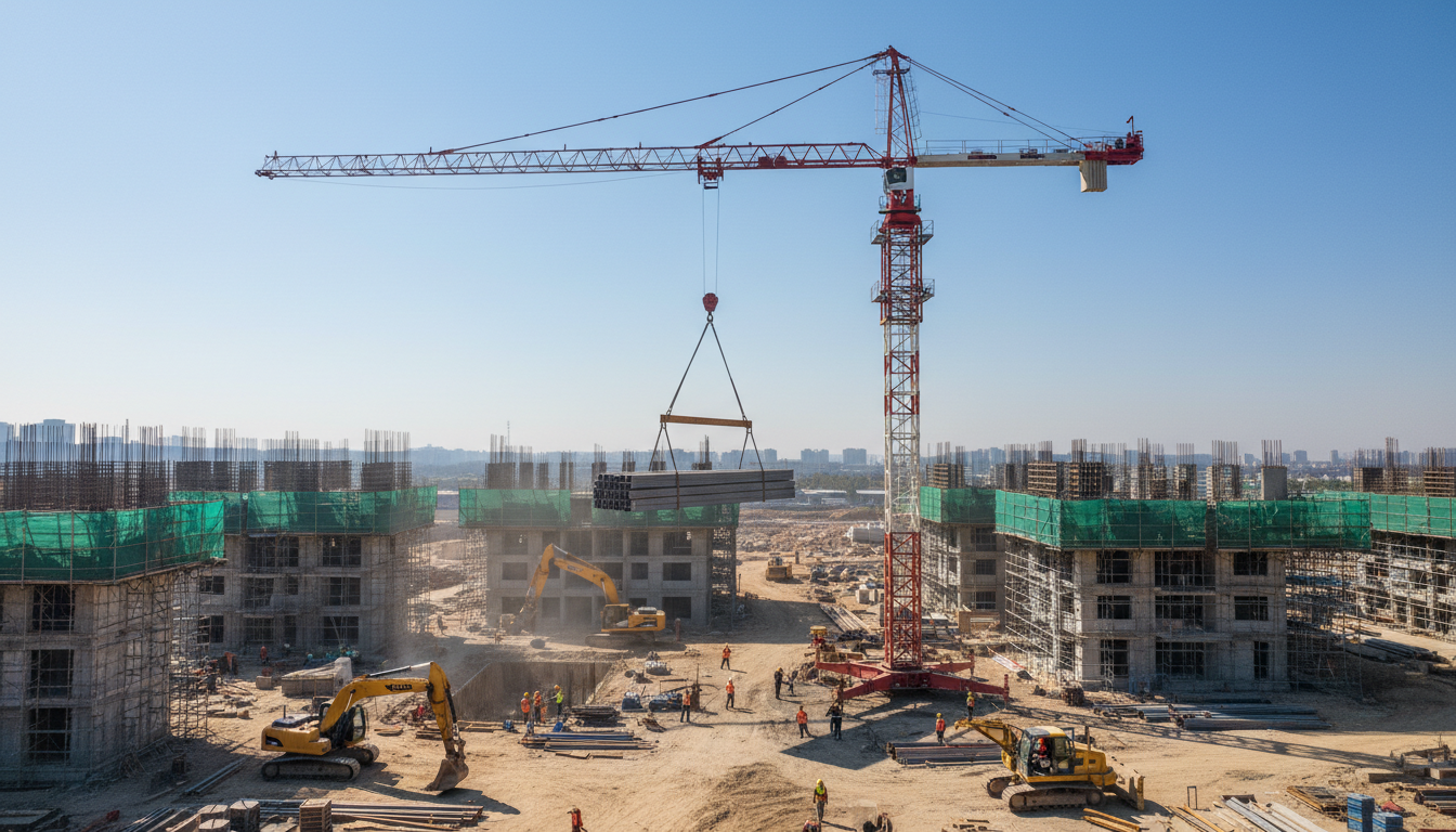 découvrez l'utilité d'une grue à tour sur un chantier : comment elle facilite le levage et le déplacement des matériaux lourds pour optimiser la construction.
